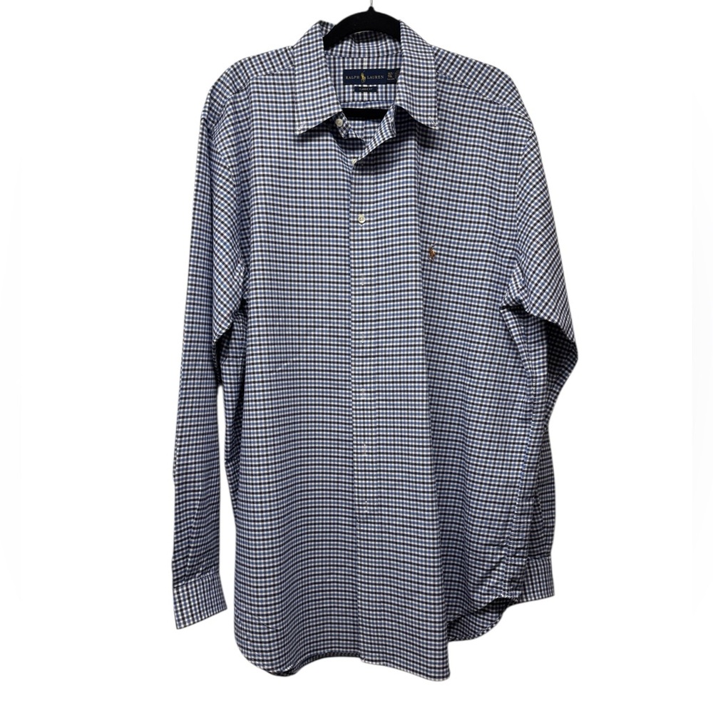 Men's Ralph Lauren Classic Fit Blue Checkered Shirt XLT